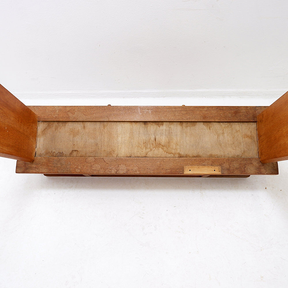 Oak console by Guillerme et Chambron, 1950s/60s.