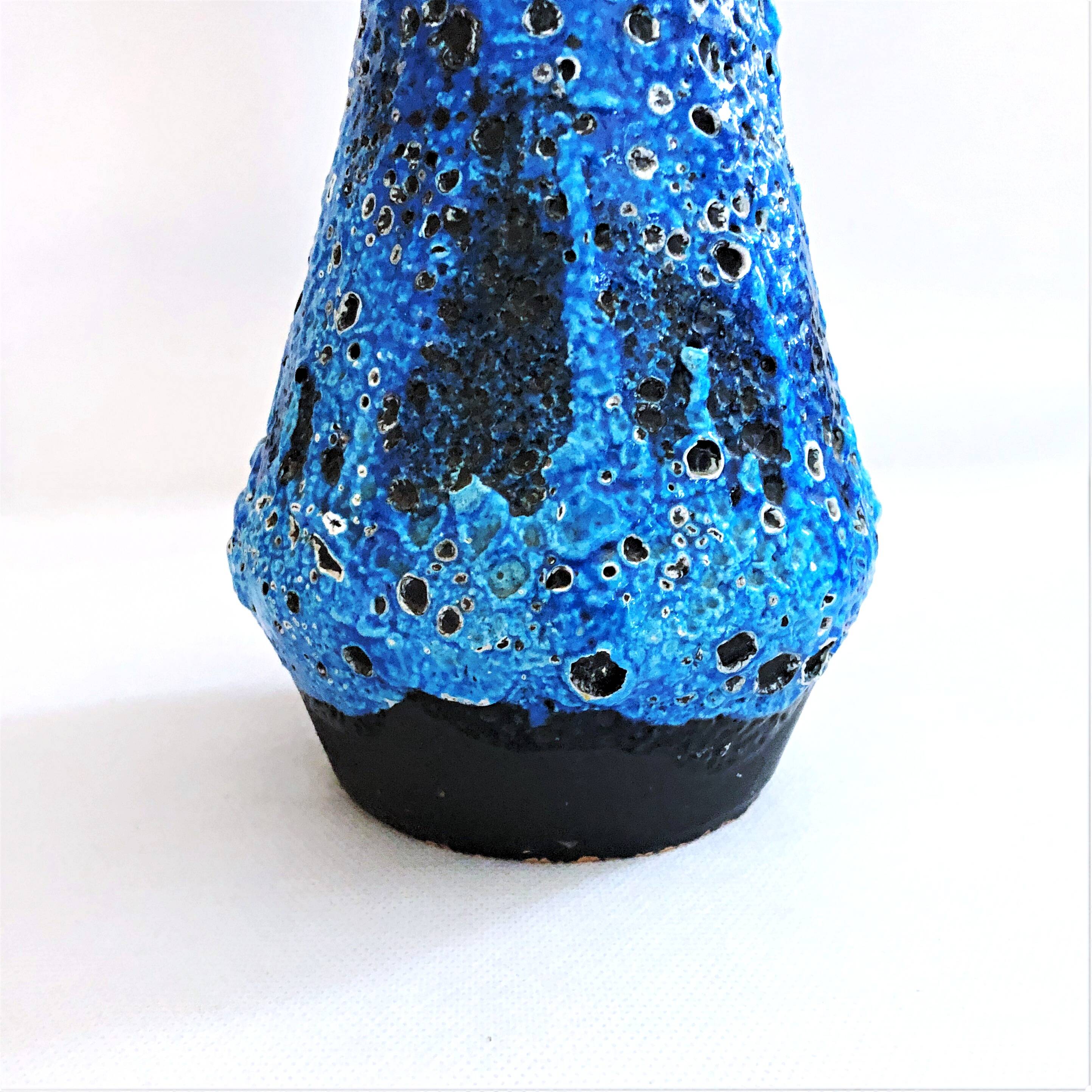 Large vintage seafoam blue artisanal vase