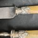 Tableware, silver-plated carving set with horn, early 20th century.