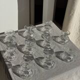 Set of 10 small vintage glass ice cream bowls.