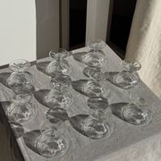 Set of 10 small vintage glass ice cream bowls.