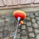 Globo floor reading lamp – Orange/yellow glass lampshades from the 1920s