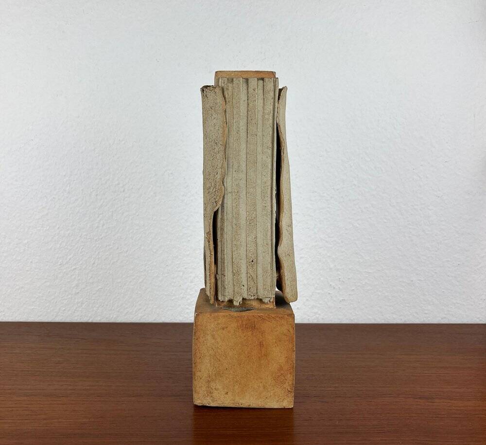 Klaus Lehmann, German postmodern brutalist sculpture of studio pottery column no. 247 78, 1978, ceramic