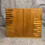 Natural wood and brass sideboard, twenty-first century