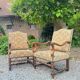 Pair of louis xiv period walnut armchairs, 17th century