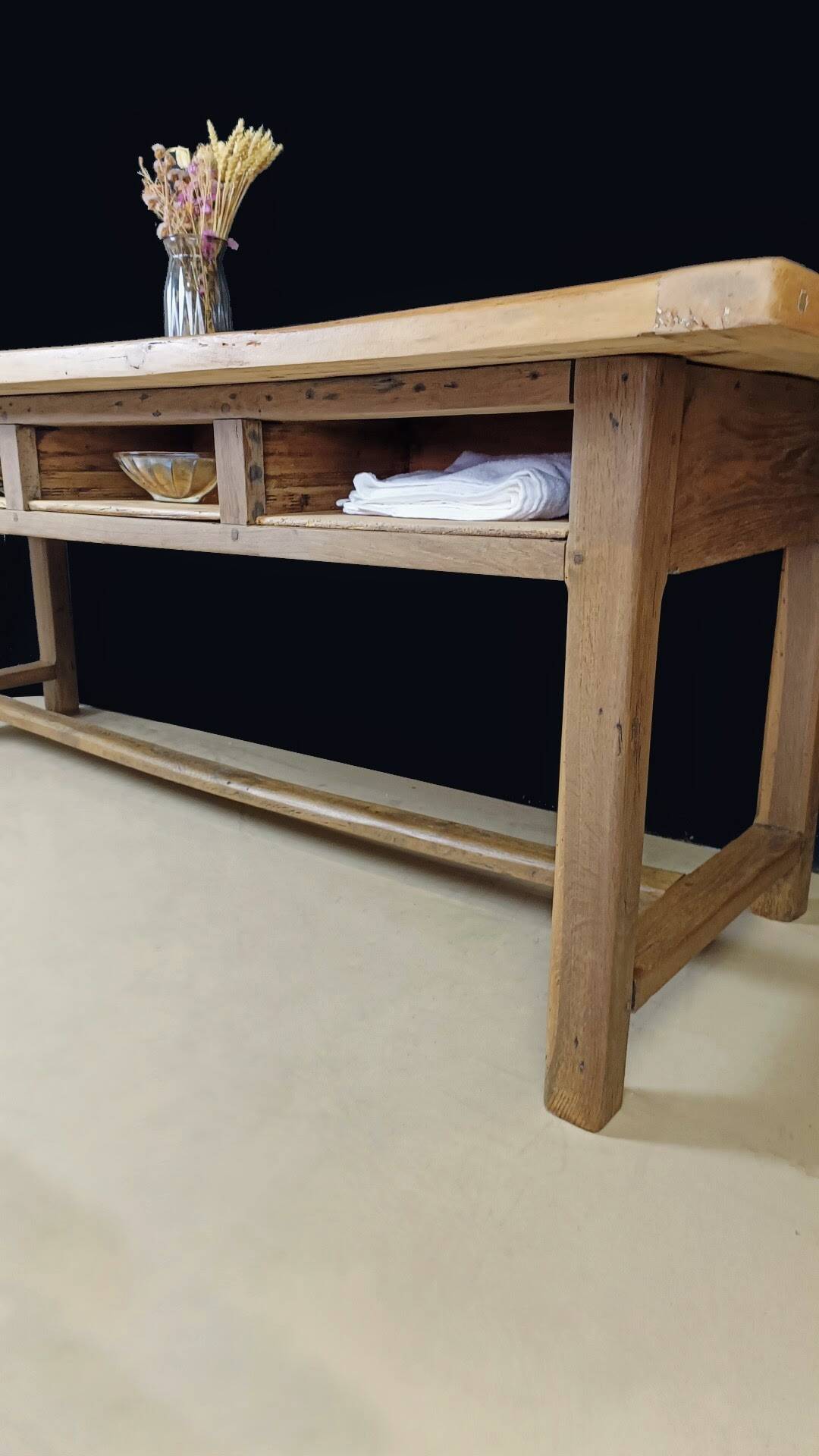 Table de ferme en chêne - Rénovée