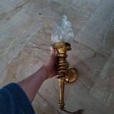 Bronze Wall Lamp John Devoluy Nubian Hand with Torch