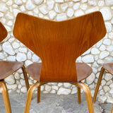 Suite of 4 chairs 4130 Grand Prix in teak, Arne Jacobsen for Fritz Hansen Teak