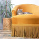 Ochre yellow velvet toad chair