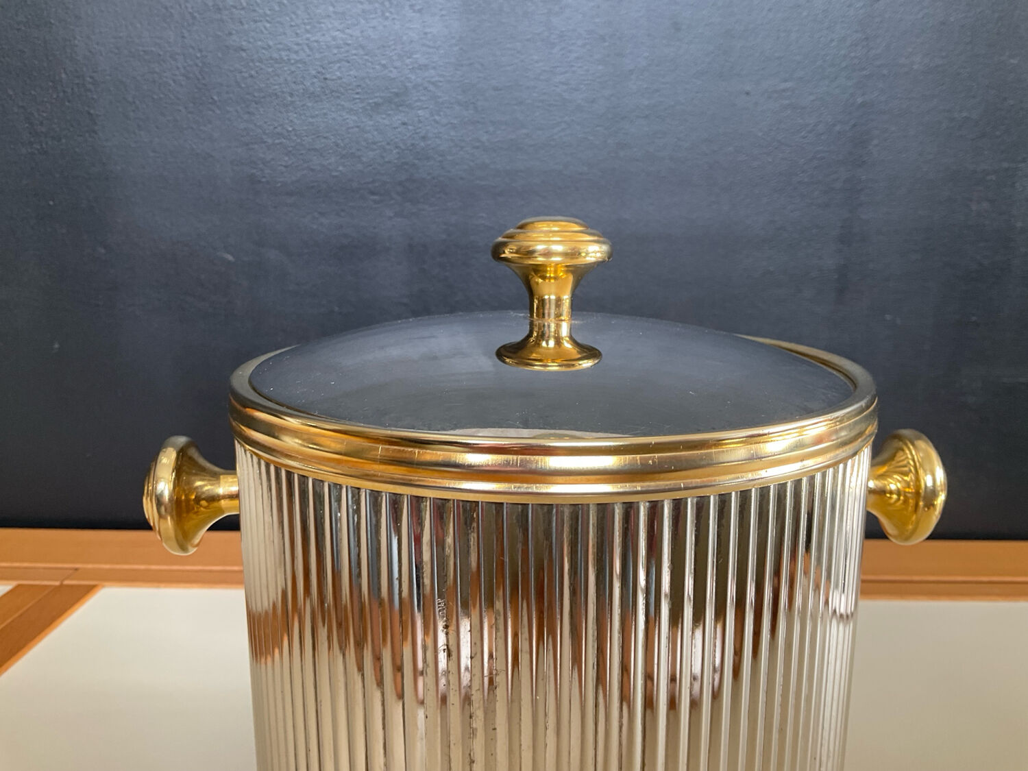 Vintage ice bucket from the 1970s.