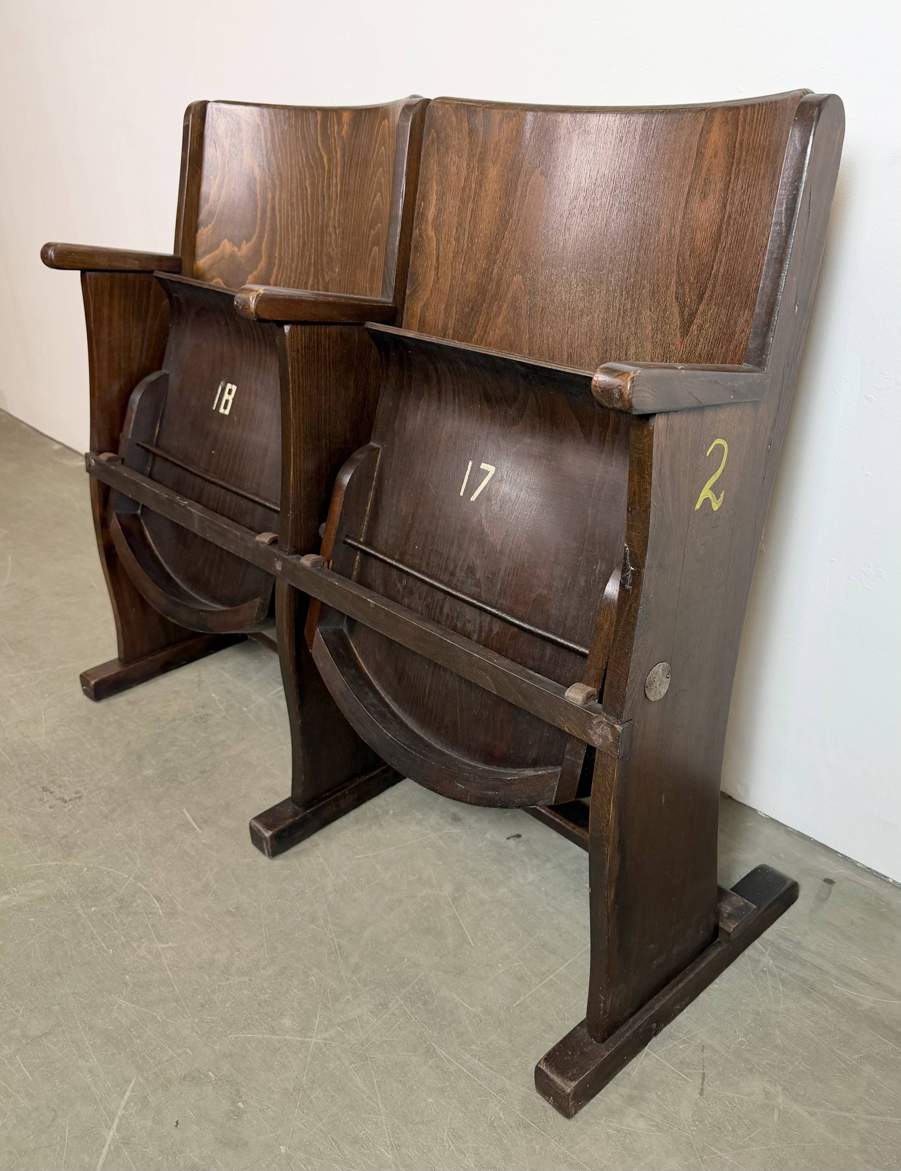 Vintage two-seat cinema bench from ton, 1960s