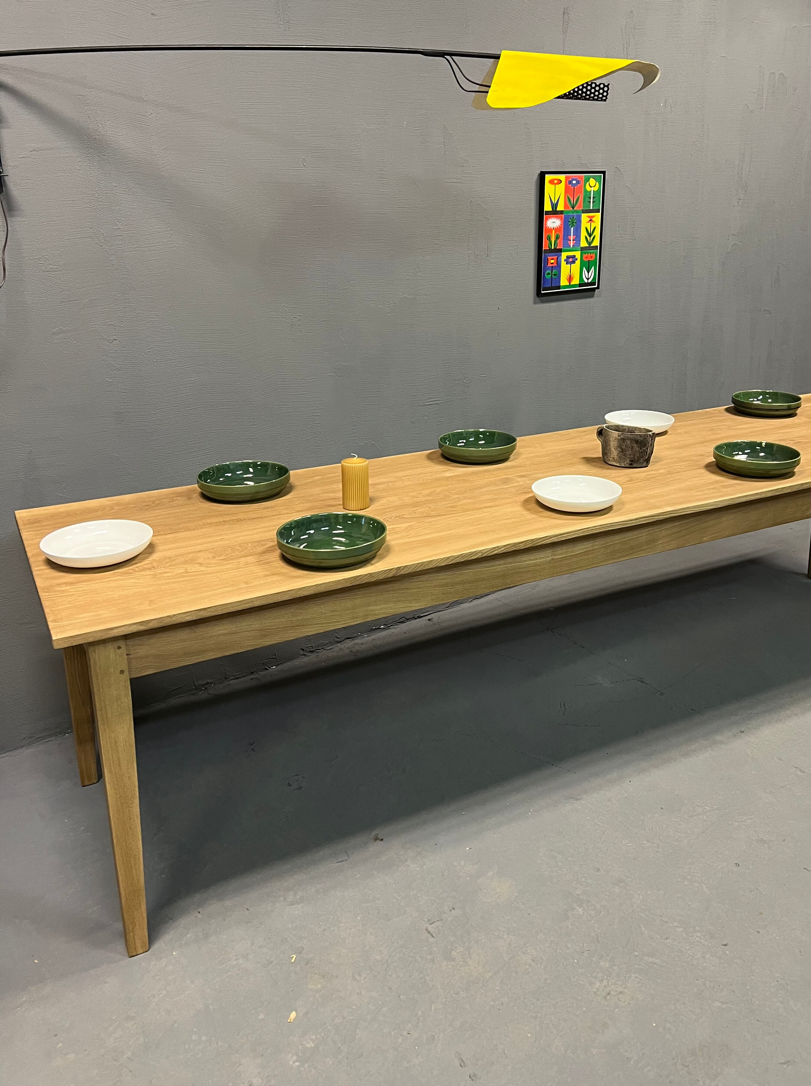 Farm table with tapered legs (300 cm x 90 cm)