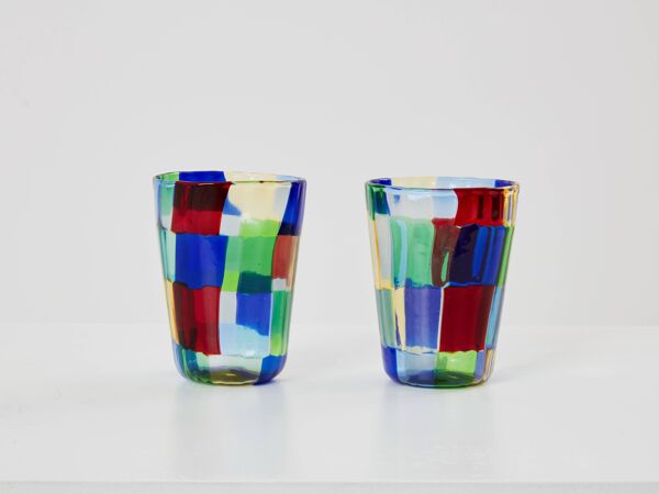 Set de 6 gobelets Italiens en verre de Murano vers 1980 murano