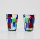Set of 6 Italian Murano glass goblets circa 1980 murano