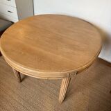 Table à manger extensible ovale Art Déco en bois