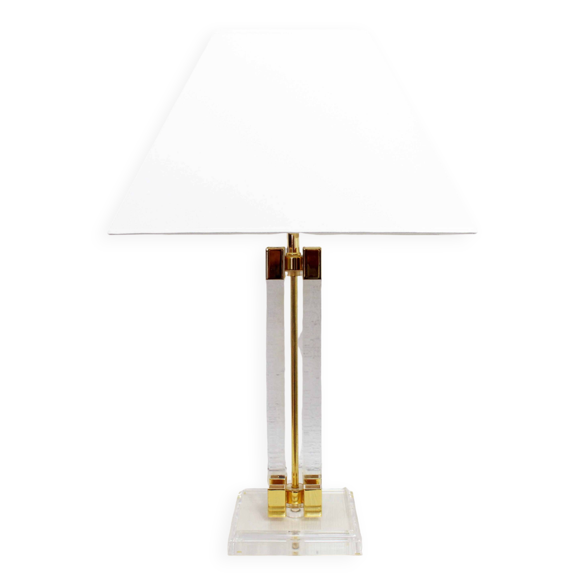 Plexiglas and brass lamp faschian design 1970