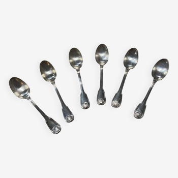 Series of 6 small shell model spoons from Boulenger