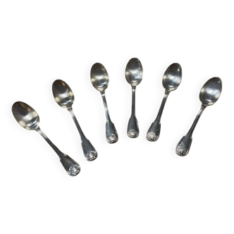 Series of 6 small shell model spoons from Boulenger