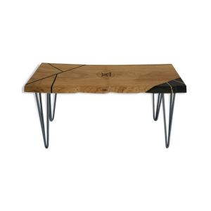 Table basse planche chêne massif