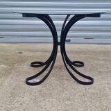 Space Age table in steel with smoked glass top, 1970