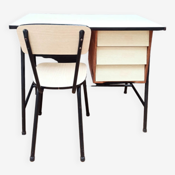 Formica modernist desk and chair