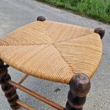 Set of 3 country straw stools