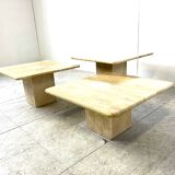 Vintage travertine nesting tables or side tables, 1970s
