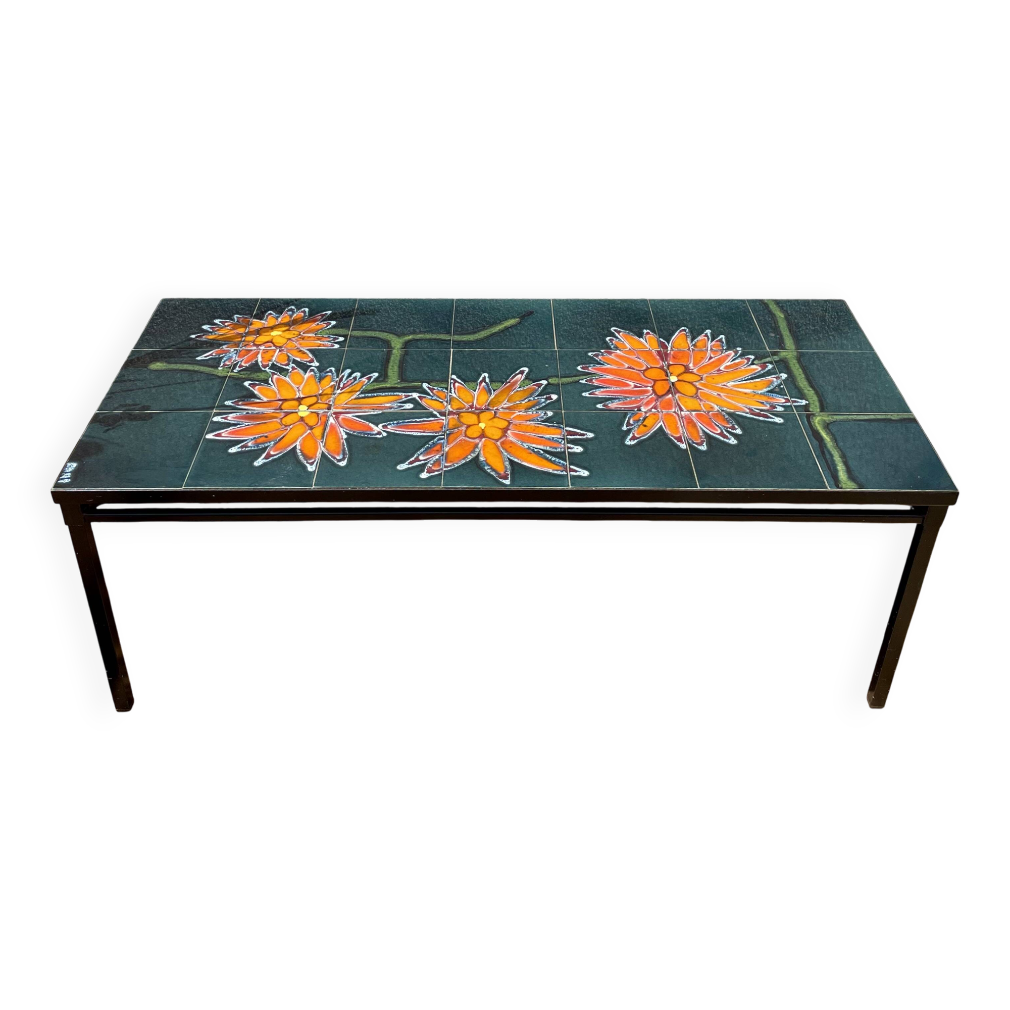 Coffee table with ceramic tile top