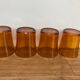 Set of 4 vintage Duralex amber glass water glasses