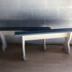 Duo de bancs en bois vintage