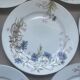 8 vintage plates with romantic chic country cornflower decoration.