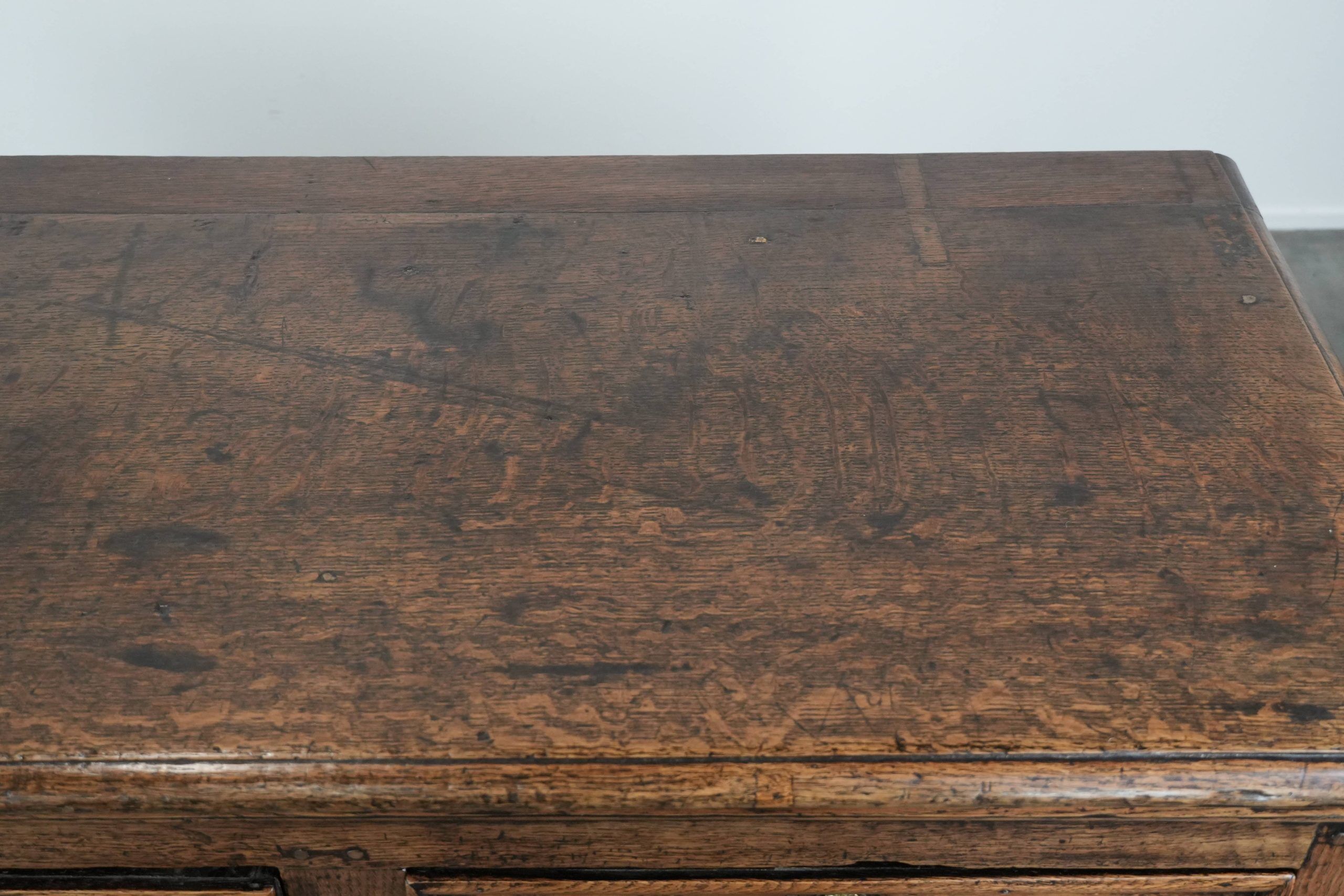 Antique English sideboard from the early 18th century made of oak
