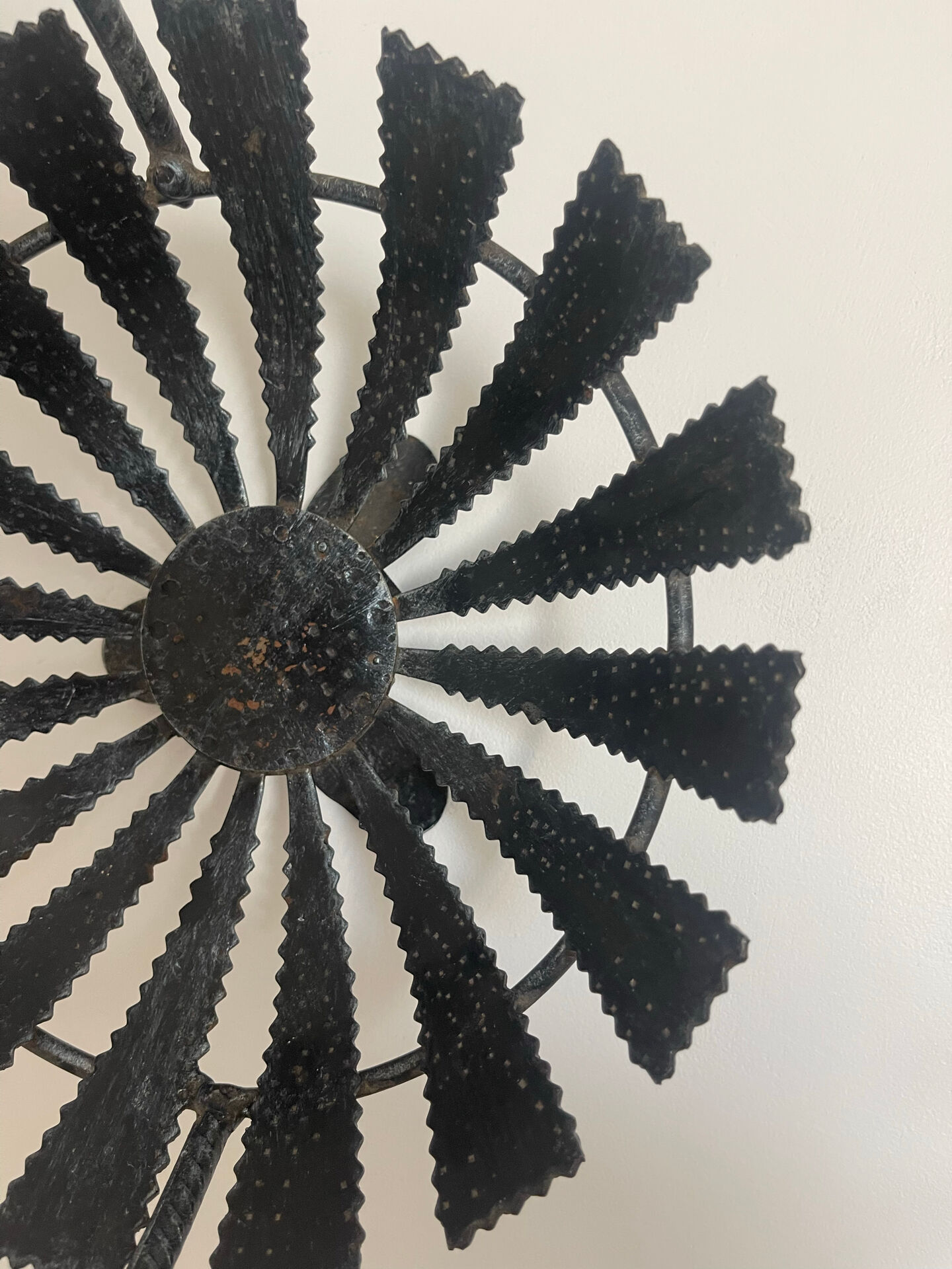 Brutalist wrought iron basket from the 1960s.