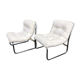 Pair of white skai chairs by Gillis Lundgren 1970