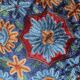 Hand-embroidered silk cushion cover from Kashmir, floral pattern 40x40 cm