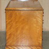 Victorian pedestal desk by Morris & Co circa 1880 in satinwood.