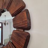 Brutalist wooden mirror, 1970