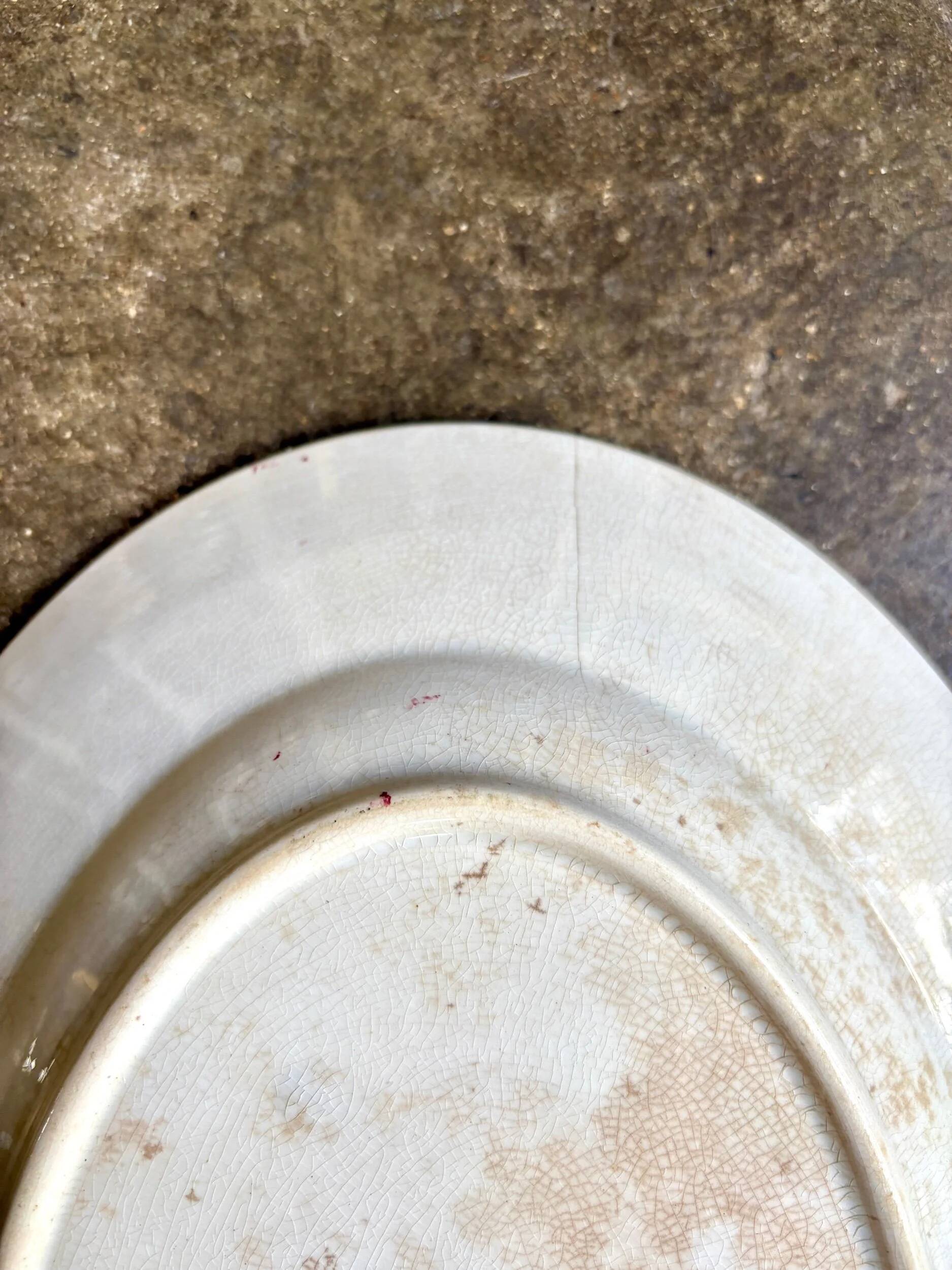 St Amand & Hamage oval dish in pink ironstone