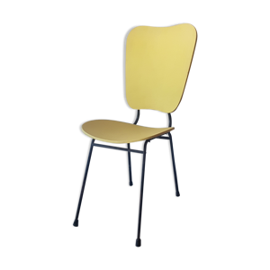 Chaise tubulaire vintage jaune