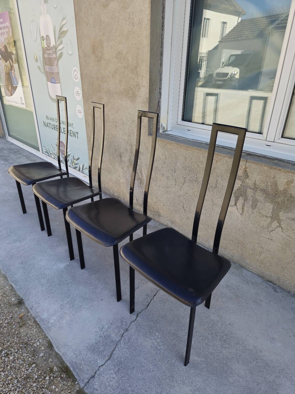 Set of 4 chairs Design Italy signed Cattelan 1980 vintage