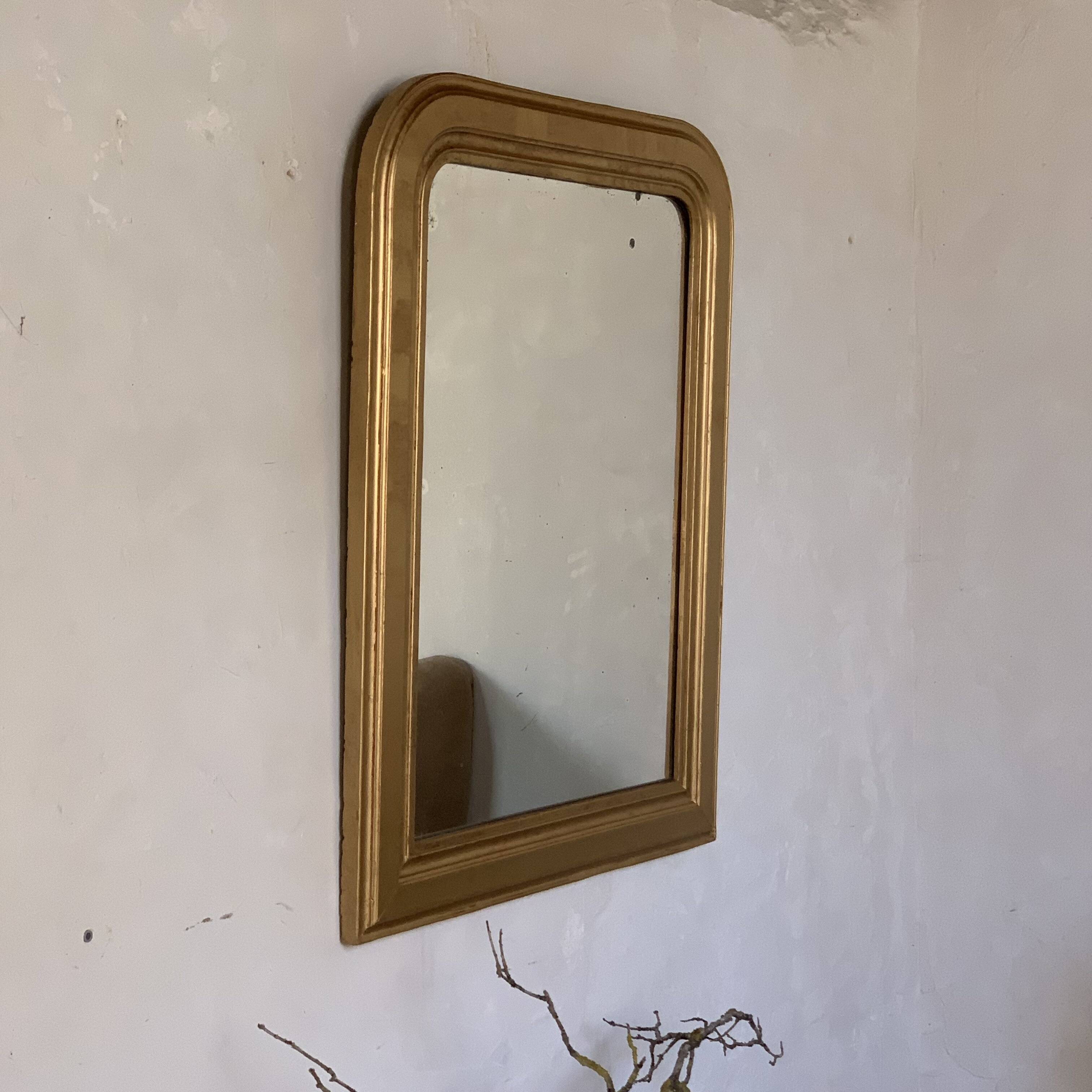Louis Philippe overmantel fireplace mirror in gold