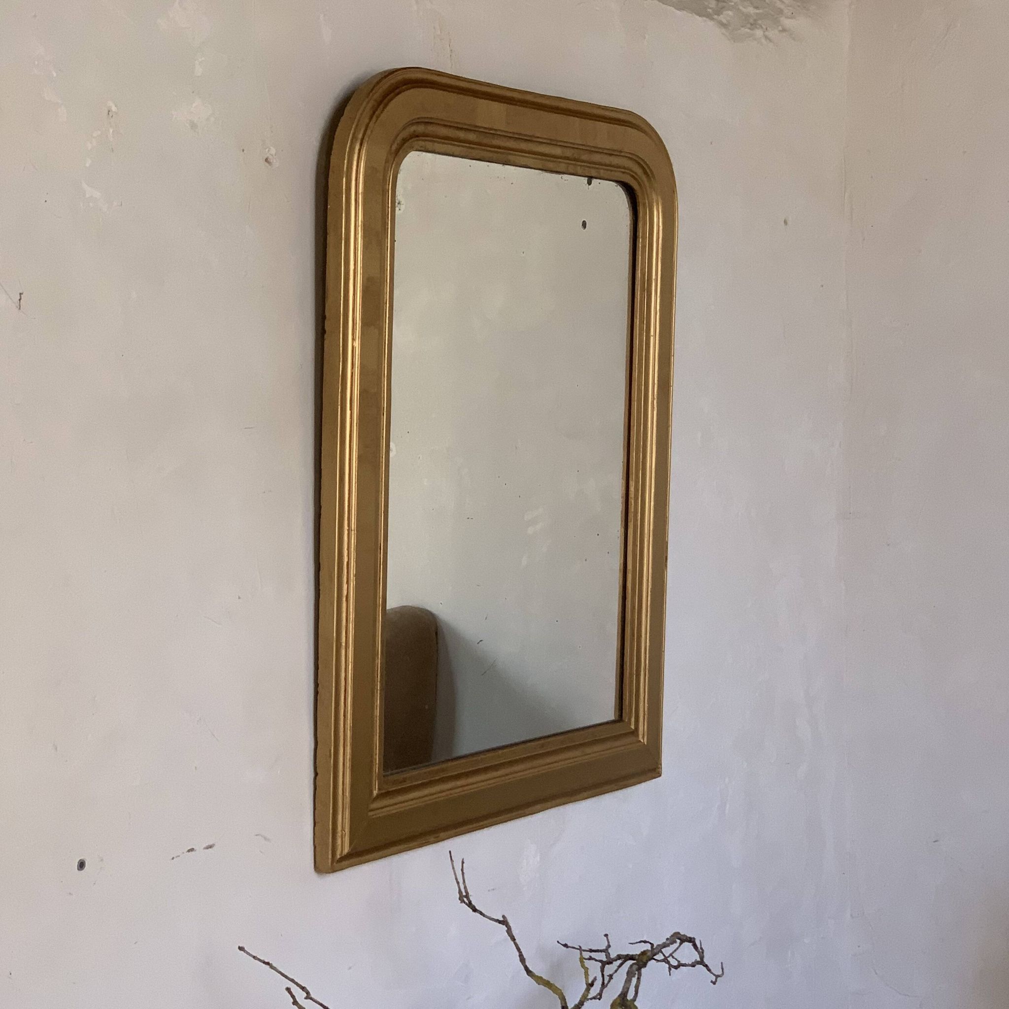 Louis Philippe overmantel fireplace mirror in gold