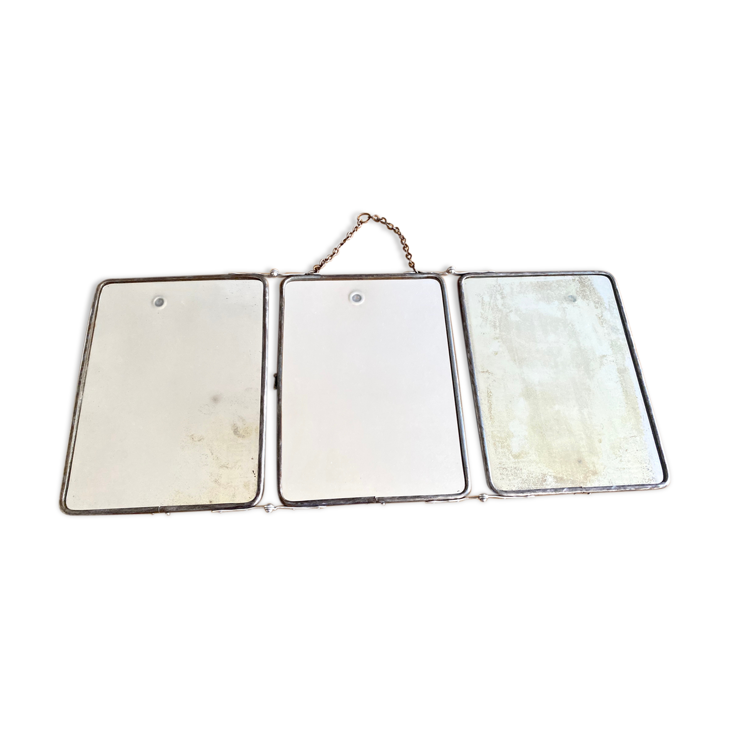 Vintage triptych barber mirror