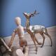Duo cerf et biche en laiton