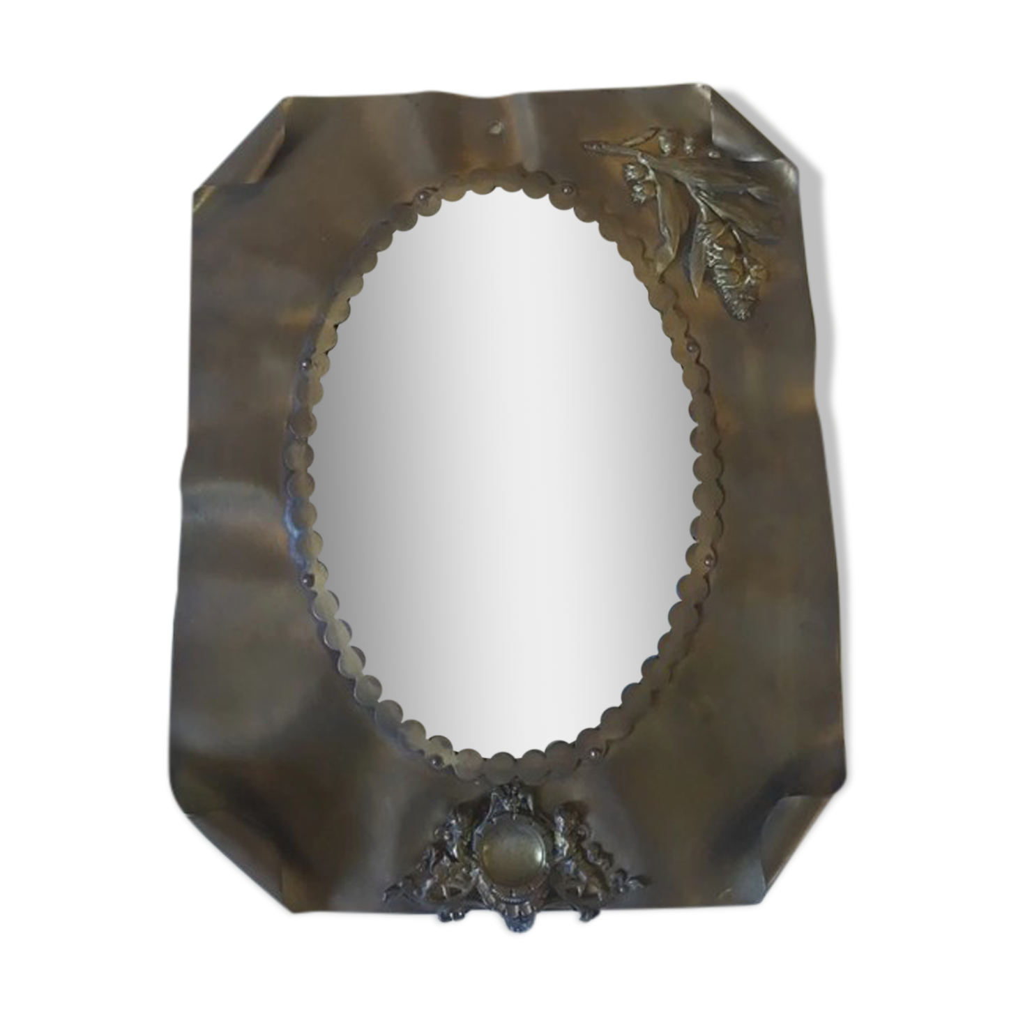 Brass beveled mirror