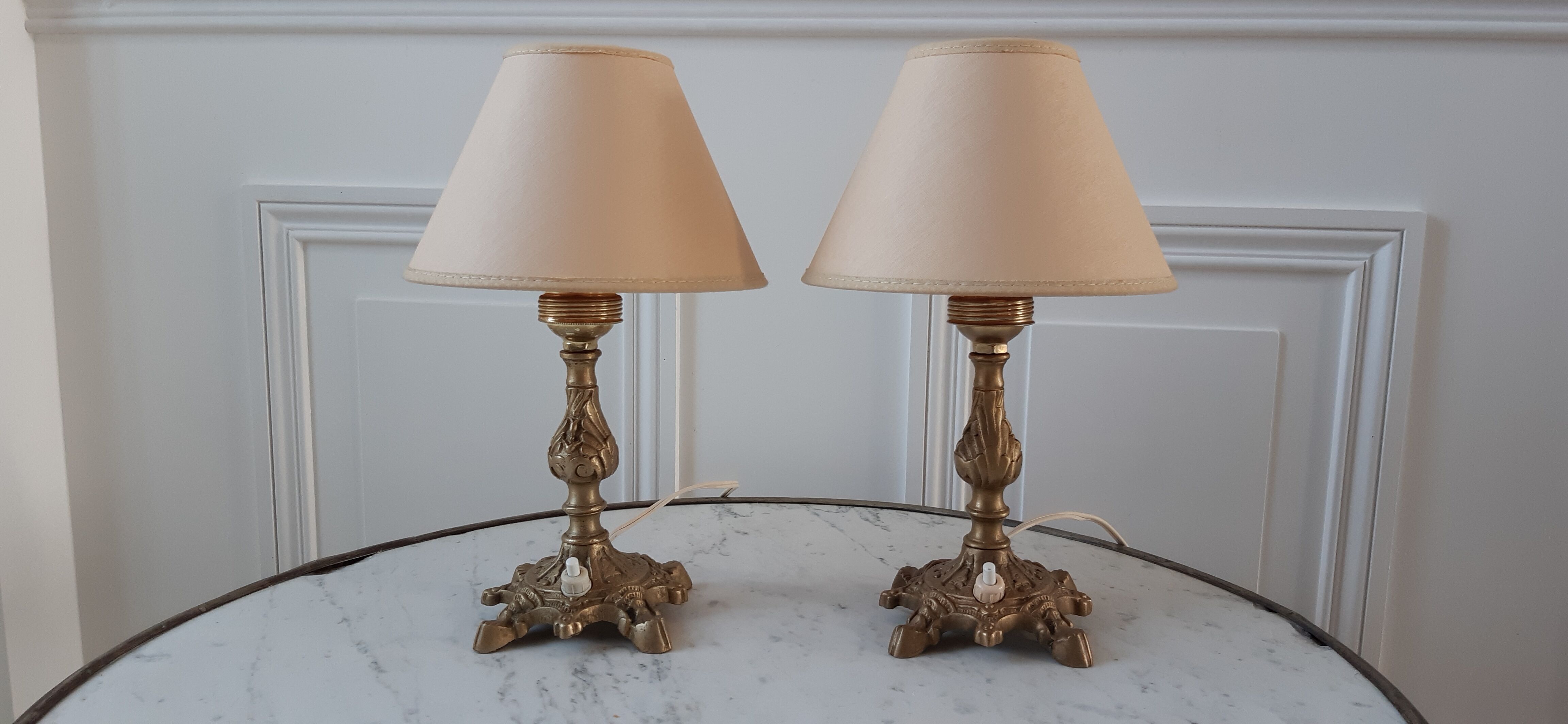 Pair of brass lamp 30-40s