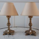 Paire de lampes en laiton années 30-40