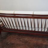 Reupholstered Mid Century High Back Sofa