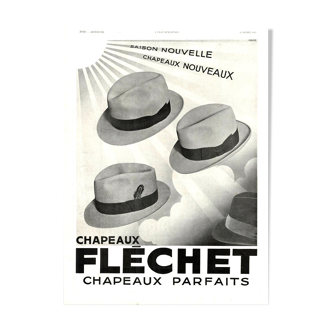 Vintage poster 30s Chapeau Fléchet