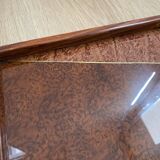 Duo of vintage wooden trays marked art deco